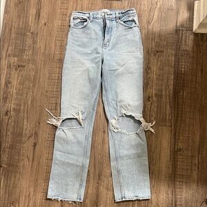 Abercrombie 90s Straight Ultra High Rise Light Blue Jeans